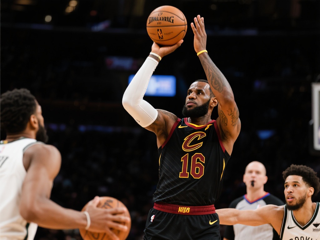 在进攻端，詹姆斯的表现堪称稳健。尽管全场